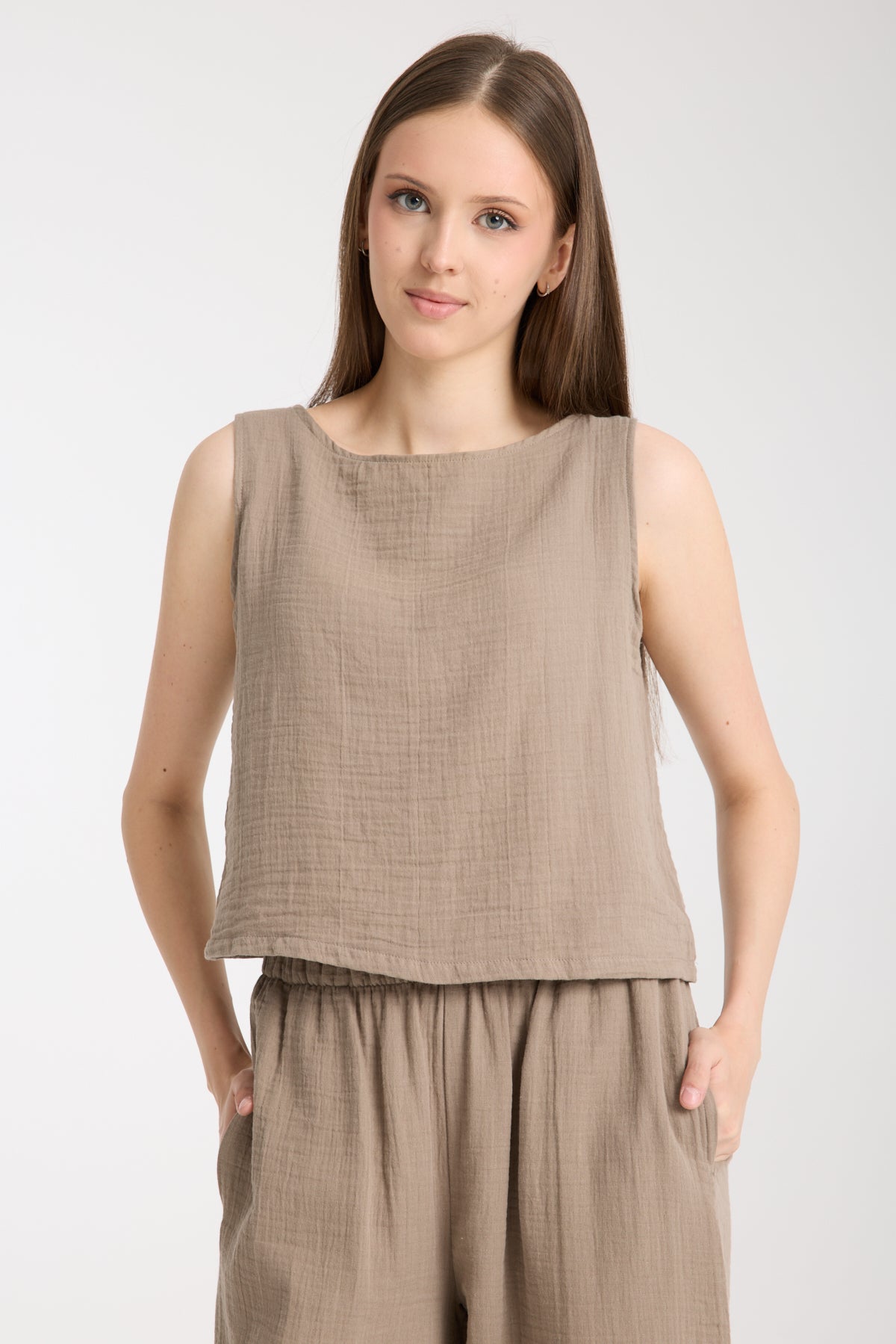 Çift Katlı Müslin Bol Paça Takım