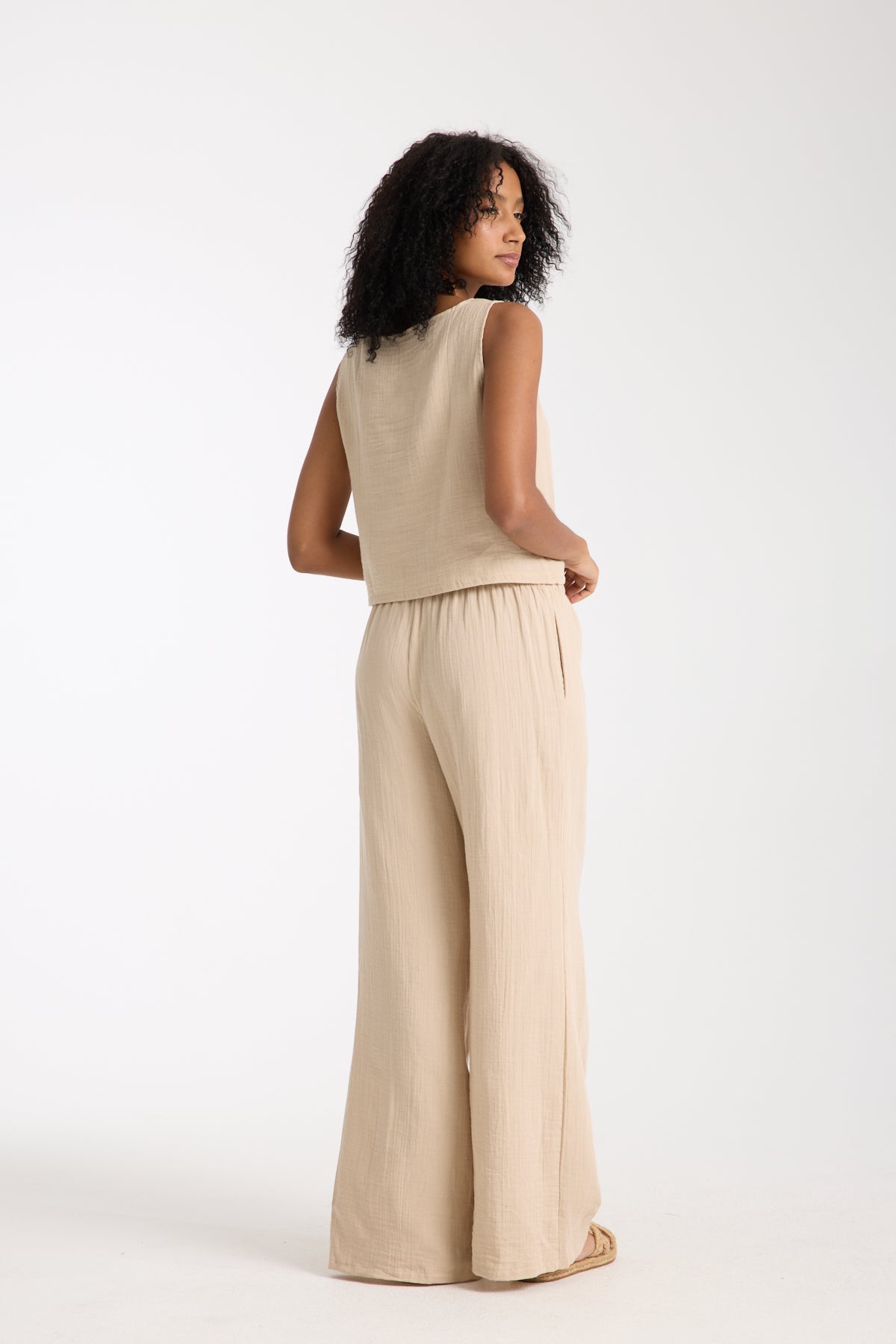 Çift Katlı Müslin Bol Paça Takım