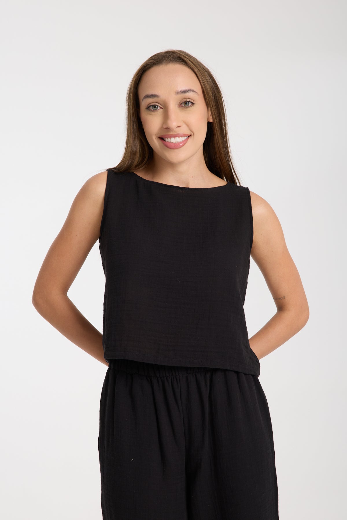 Çift Katlı Müslin Bol Paça Takım