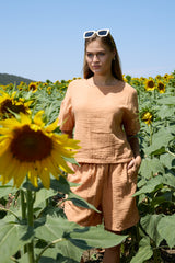 Çift Katlı Müslin T-Shirt & Şort Takım