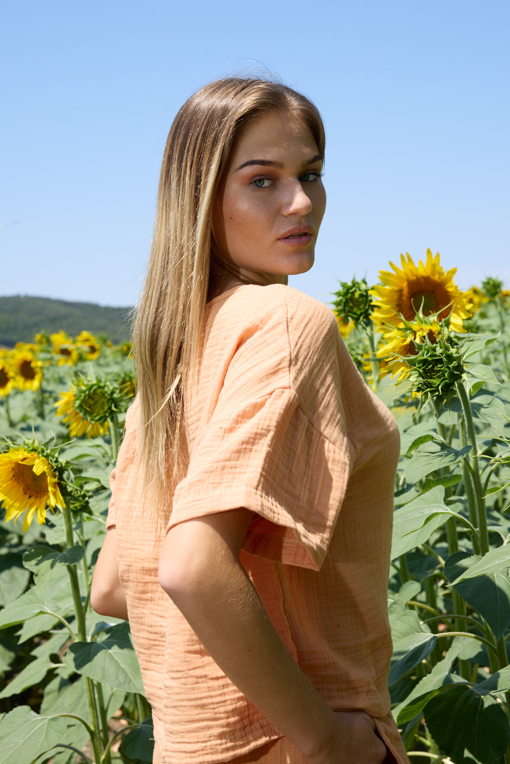 Çift Katlı Müslin T-Shirt & Şort Takım