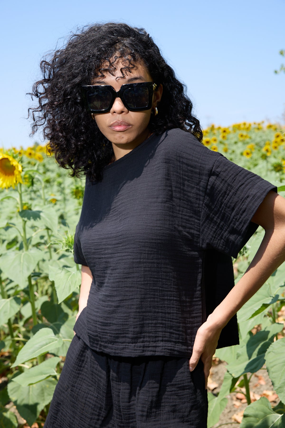 Çift Katlı Müslin T-Shirt & Şort Takım