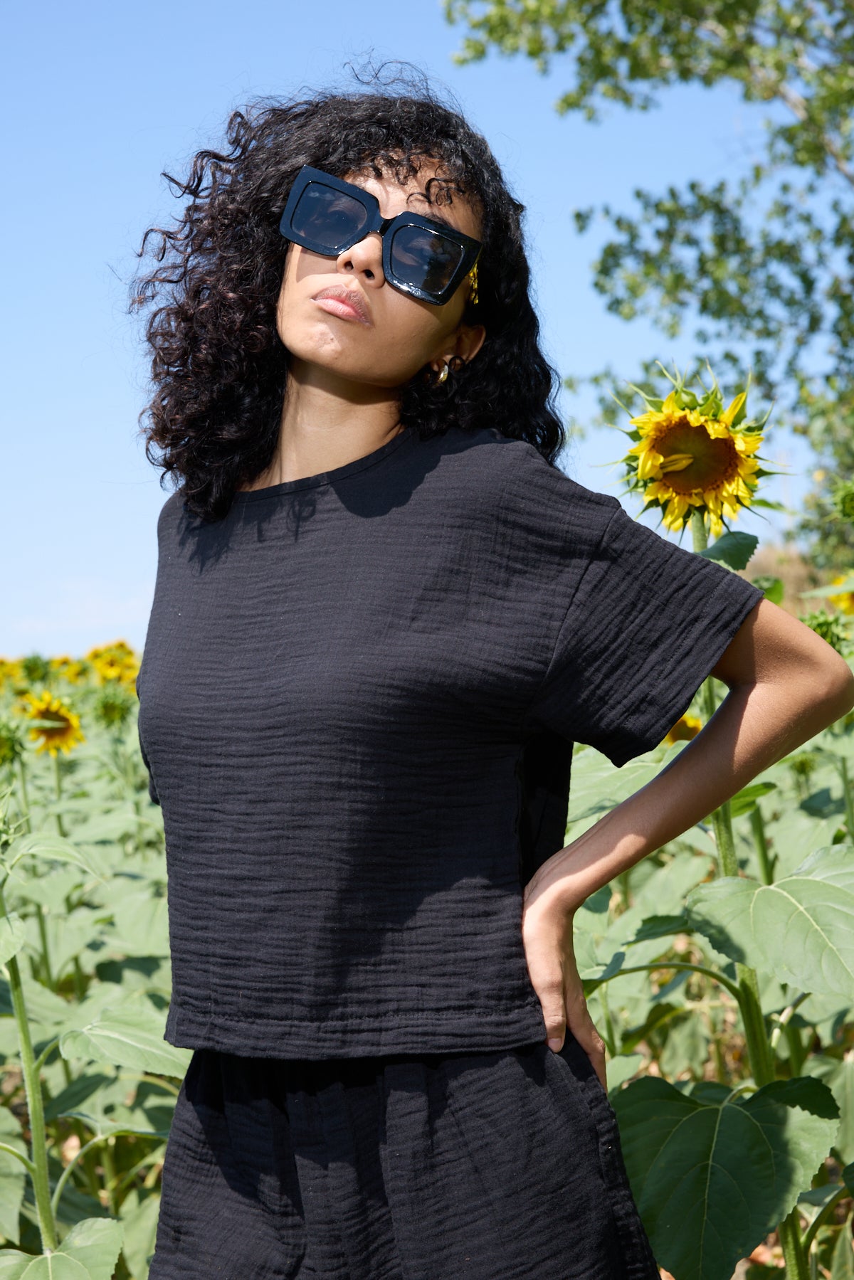 Çift Katlı Müslin T-Shirt & Şort Takım