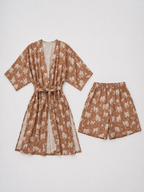 Müslin Kimono & Şort Takım | Safari - %100 Pamuk