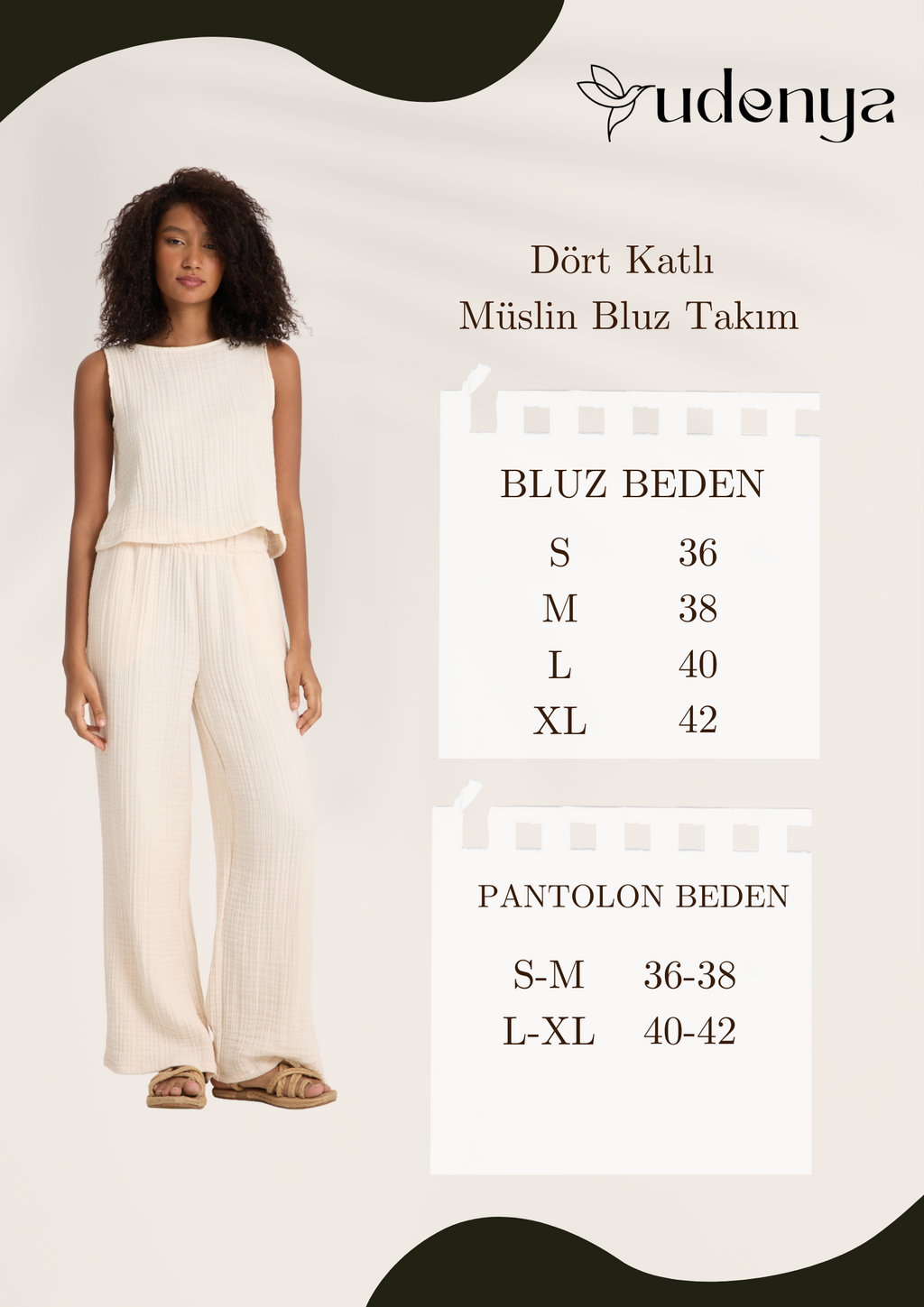 Dört Katlı Müslin Bluz Takım