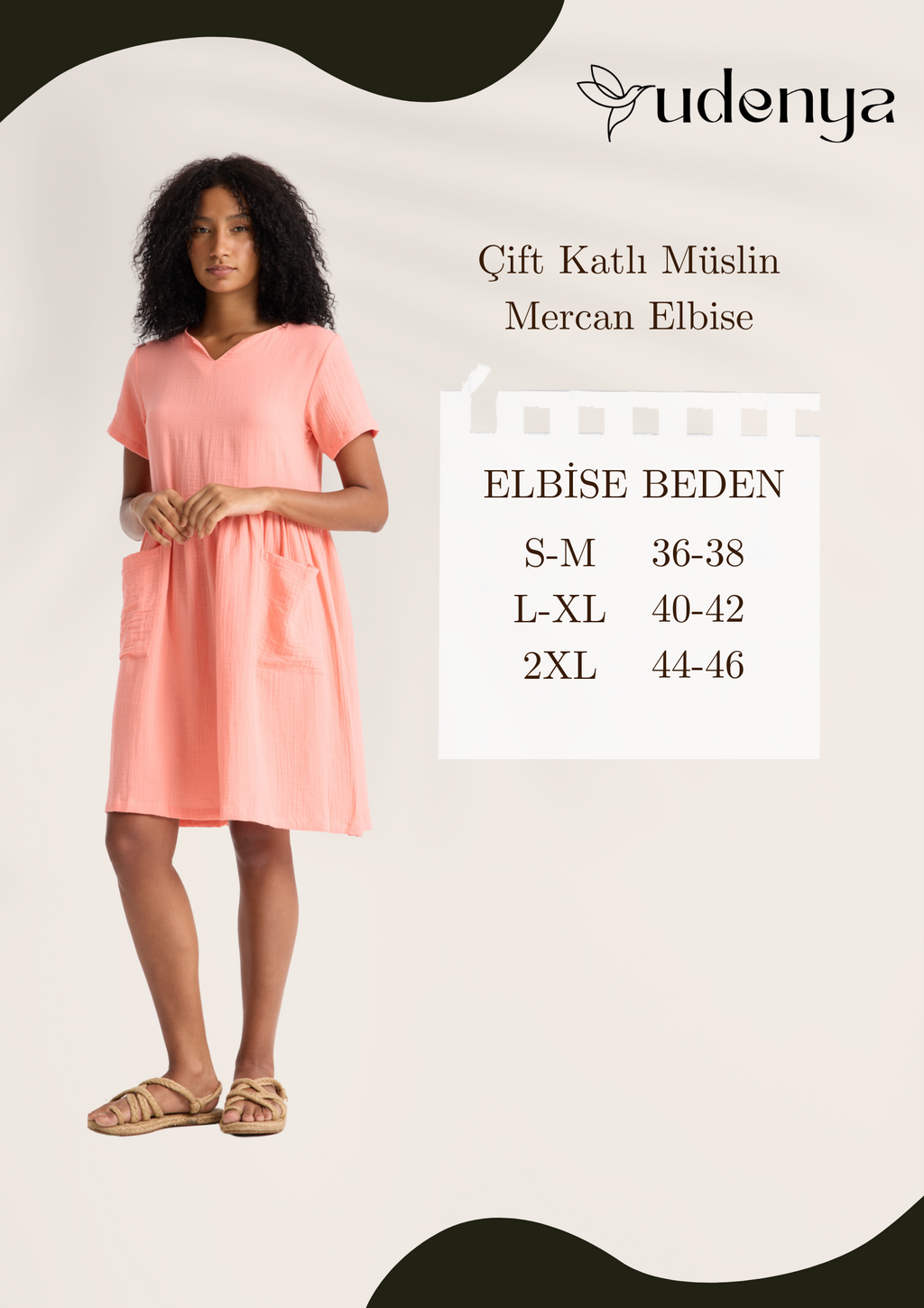 Çift Katlı Mercan Elbise