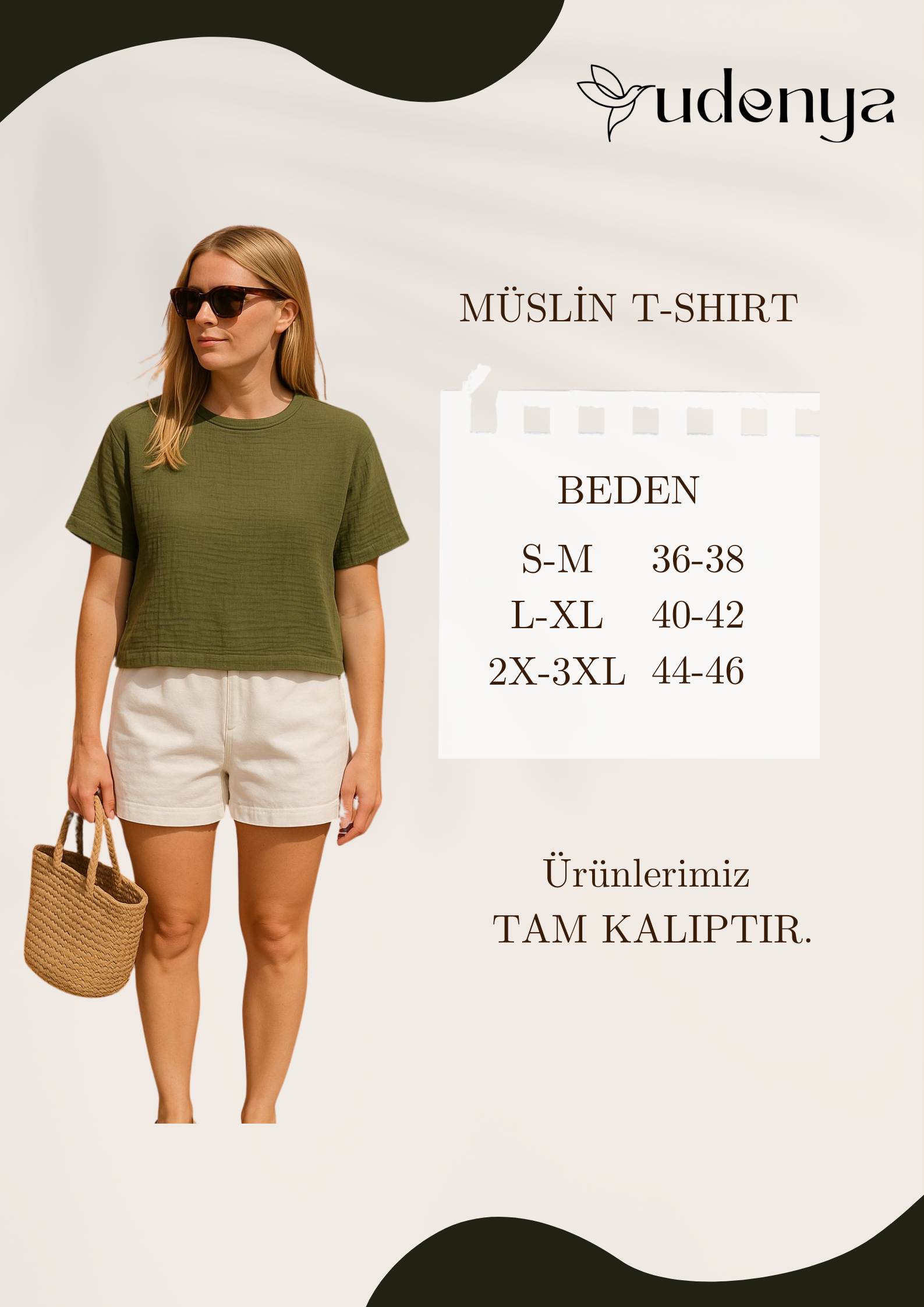 Çift Katlı Müslin T-Shirt