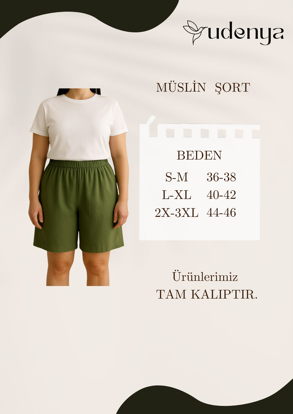 Çift Katlı Müslin Şort