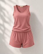 Rosé Breeze Pijama Takımı | Viskon Kumaş