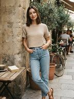 Çift Katlı Müslin T-Shirt