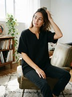 Oversize Bluz | %100 Pamuk Çift Kat Müslin