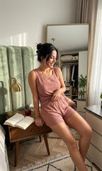 Rosé Breeze Pijama Takımı | Viskon Kumaş