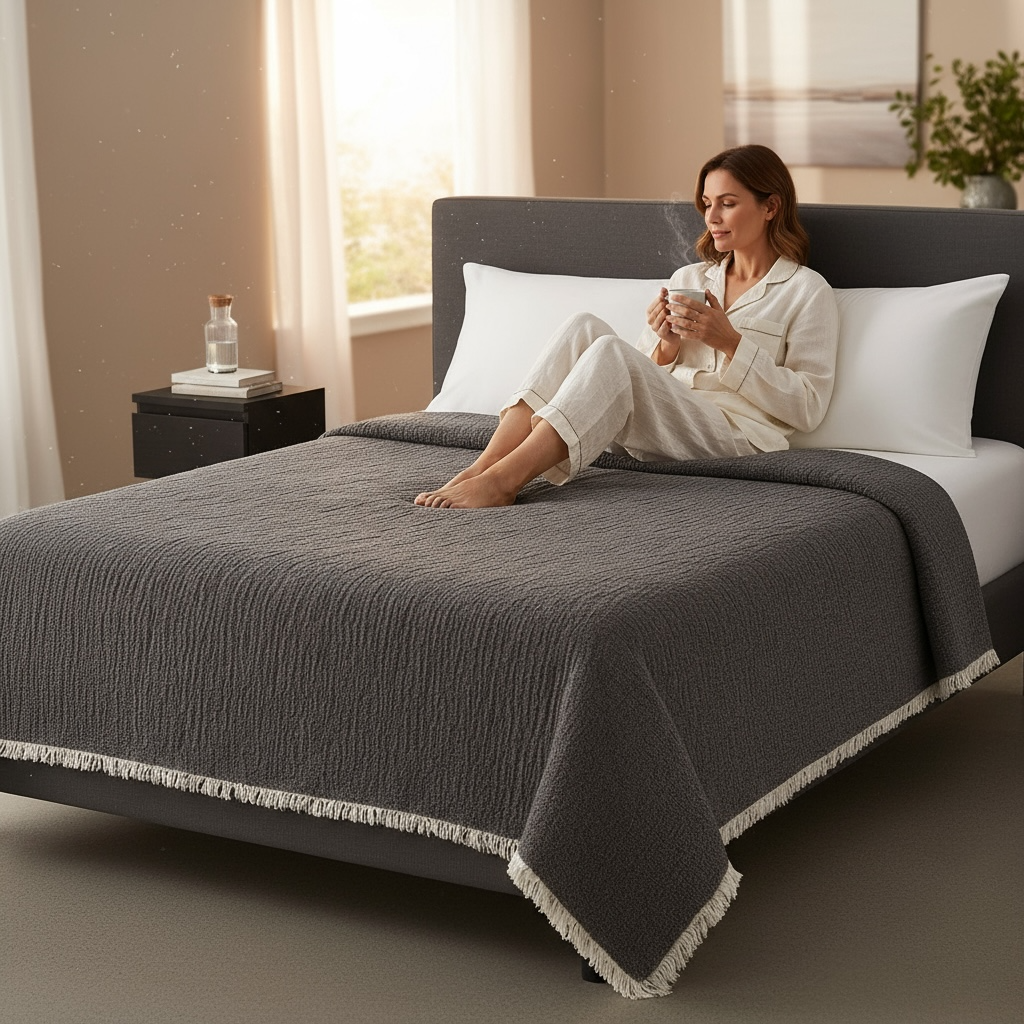 Bulut Dokunuşu – 4 Kat Müslin & 3 Kat Elyaf Yatak Örtüsü / Yorgan (230x240 cm)