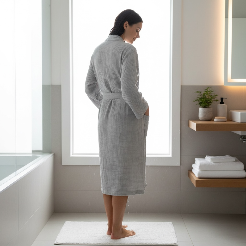 %100 Pamuk Müslin Lüks Kadın Bornoz & Sabahlık – Ultra Hafif & Nefes Alan Doku