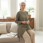 Luna Kruvaze Müslin Tunik | %100 Pamuk