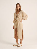 Müslin Kimono + Hediye Toka | Çizgili & Oversize
