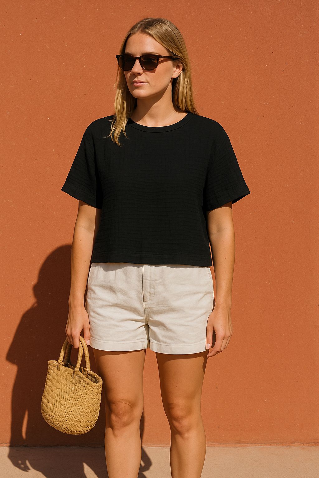 Çift Katlı Müslin T-Shirt