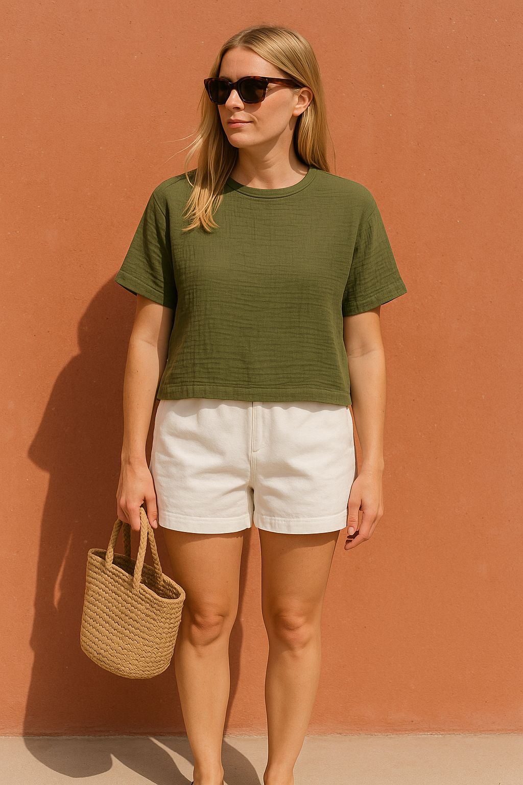 Çift Katlı Müslin T-Shirt