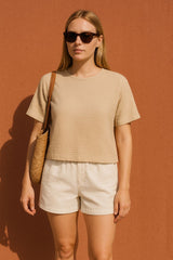 Çift Katlı Müslin T-Shirt