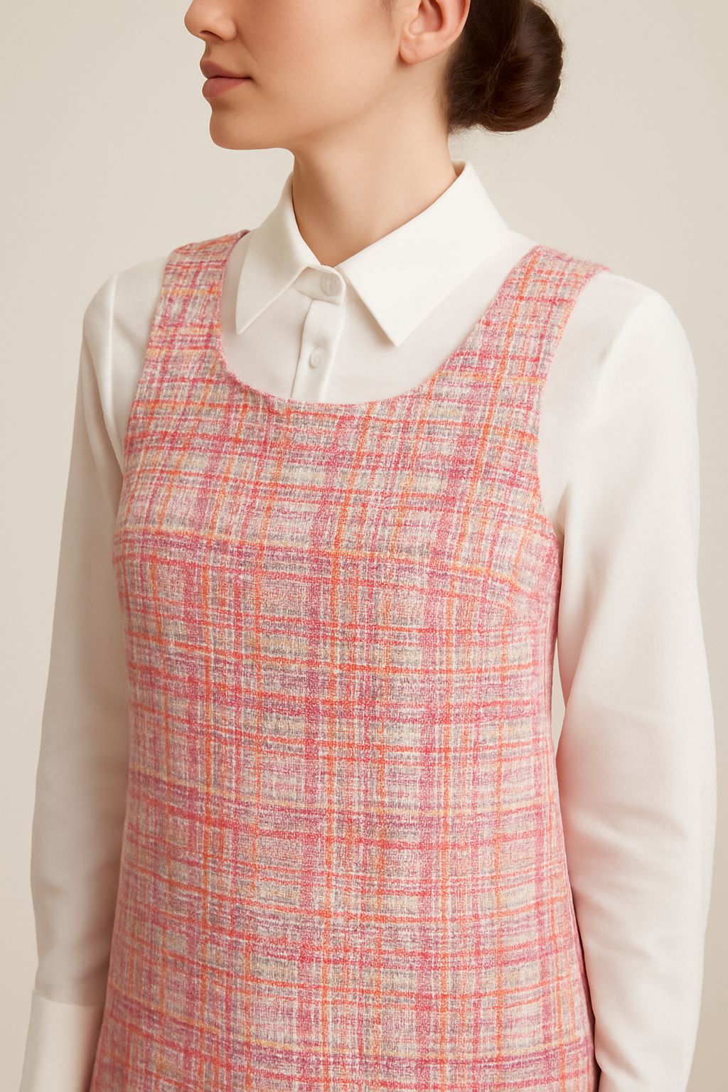 Vintage Touch Kareli Dokuma Elbise