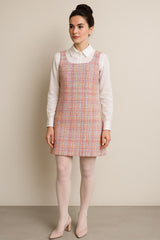 Vintage Touch Kareli Dokuma Elbise