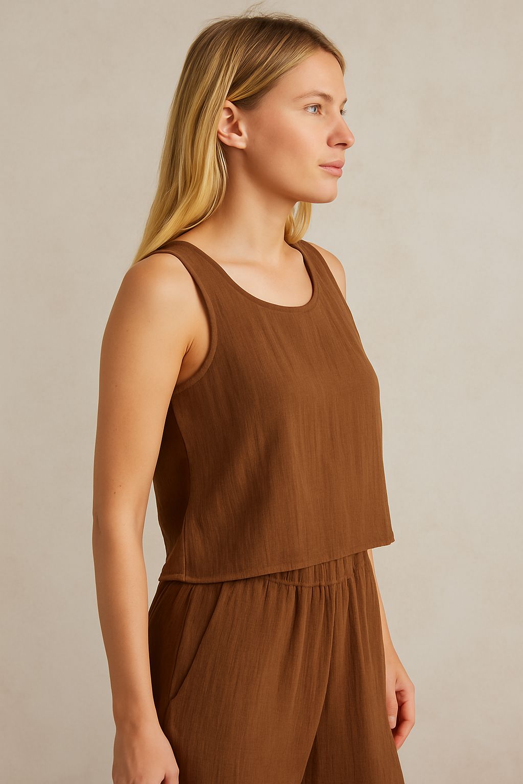 Çift Katlı Müslin Bol Paça Takım