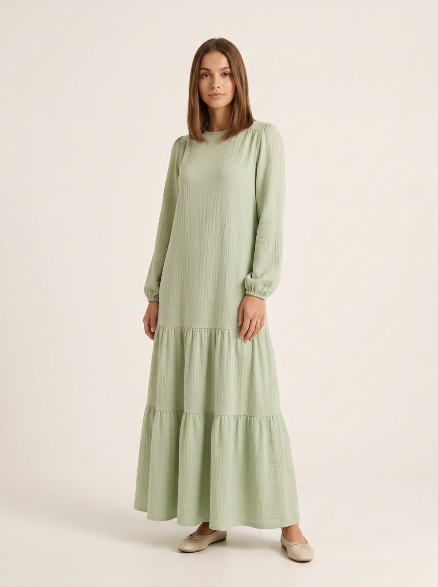 Modest Lina Maxi Müslin Elbise