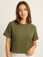 Çift Katlı Müslin T-Shirt