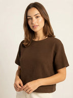 Çift Katlı Müslin T-Shirt