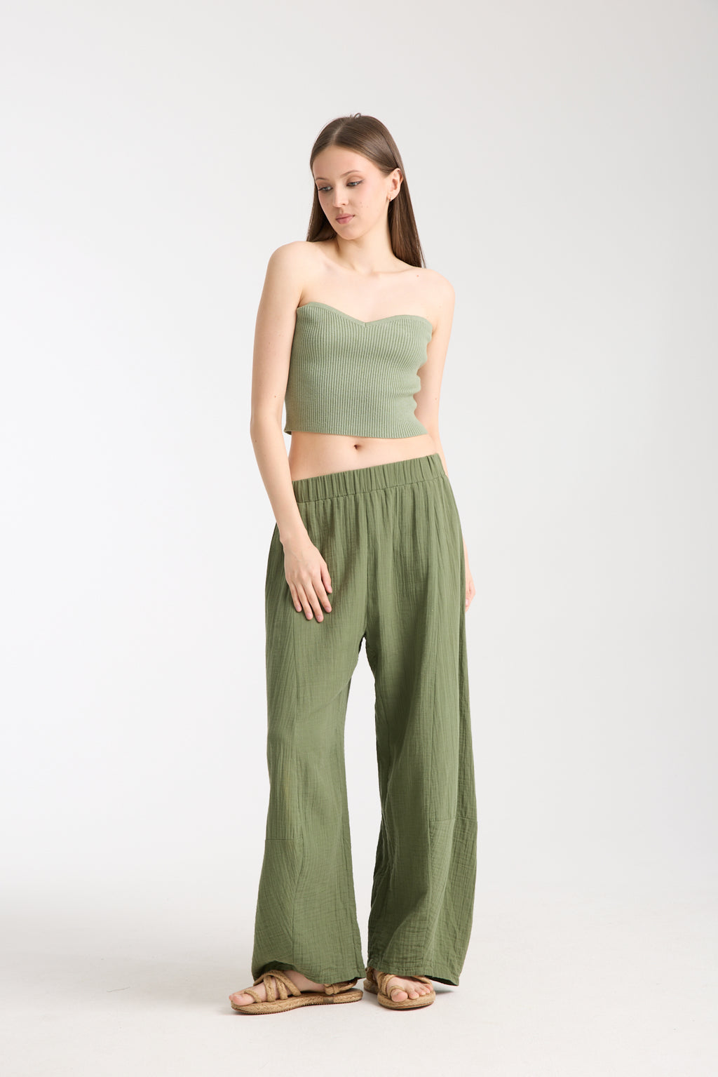 Çift Kat Müslin Özel Tasarım Pantolon