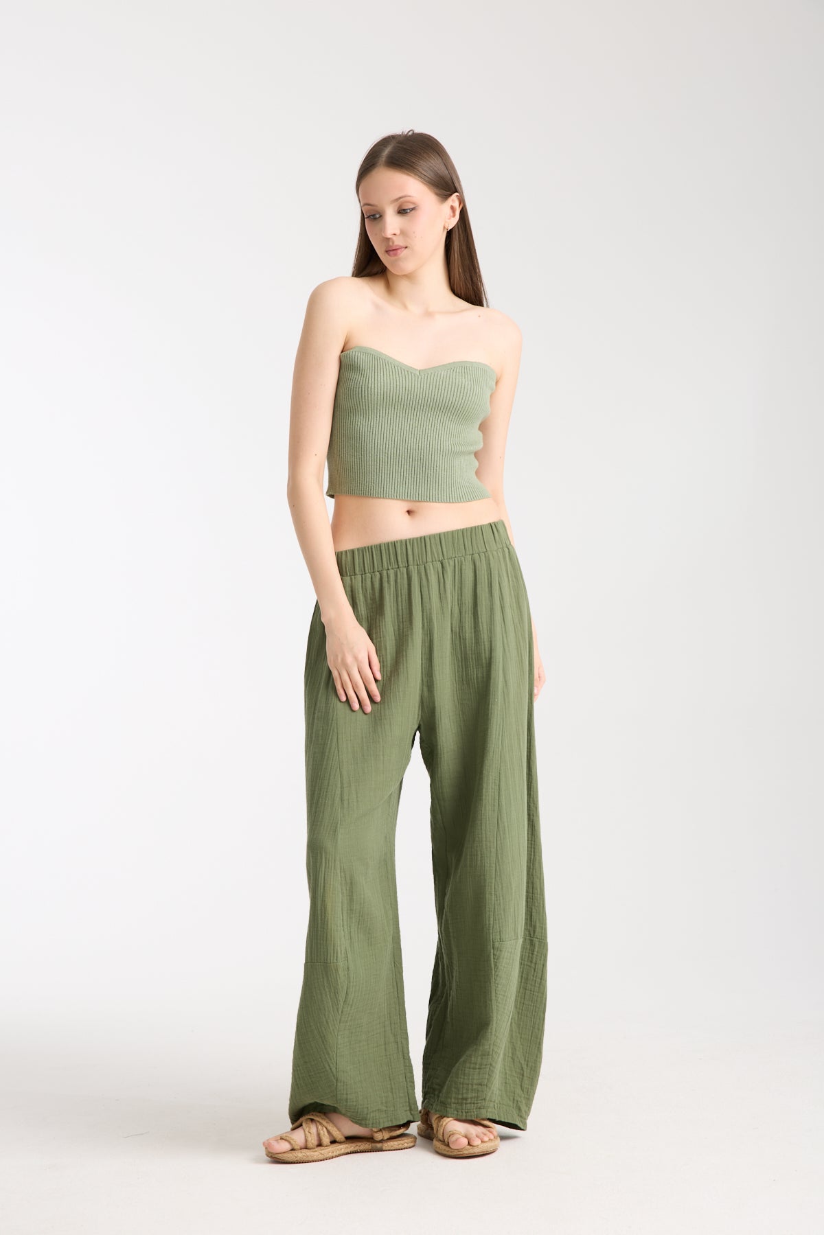 Çift Kat Müslin Özel Tasarım Pantolon