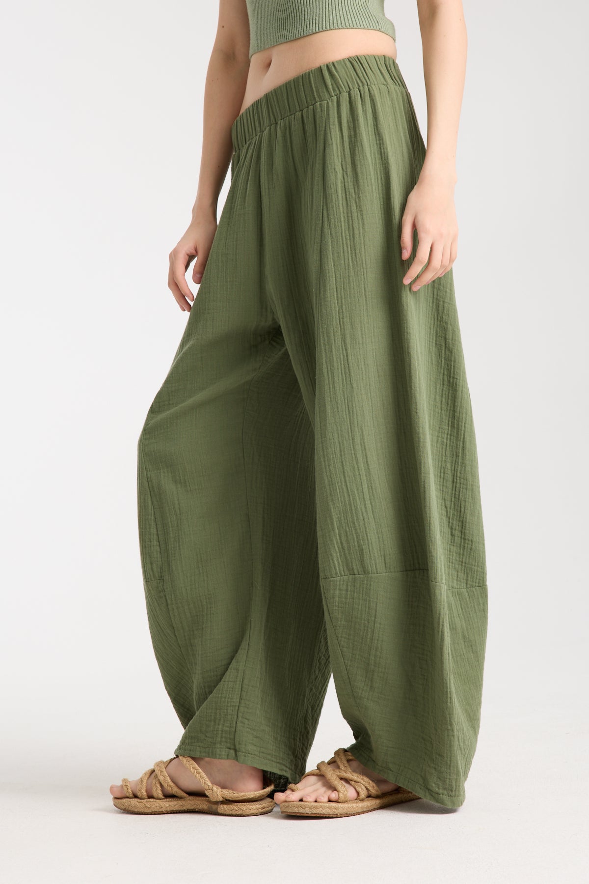 Çift Kat Müslin Özel Tasarım Pantolon