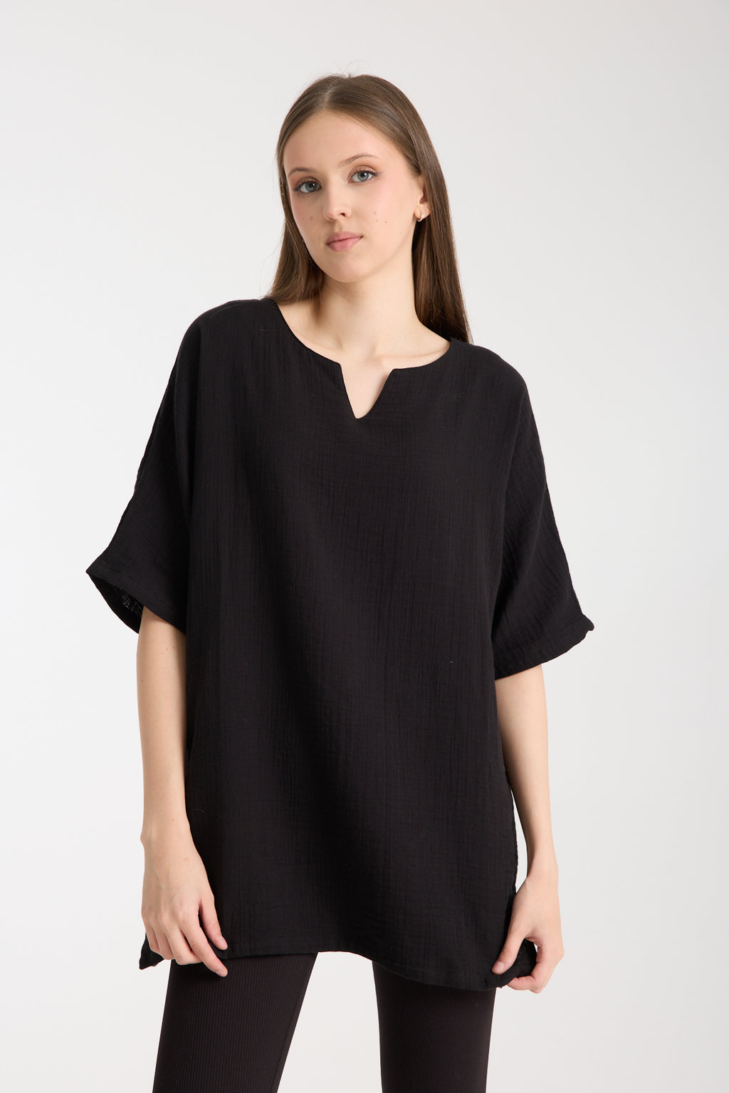 Oversize Bluz | %100 Pamuk Çift Kat Müslin