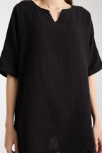 Oversize Bluz | %100 Pamuk Çift Kat Müslin