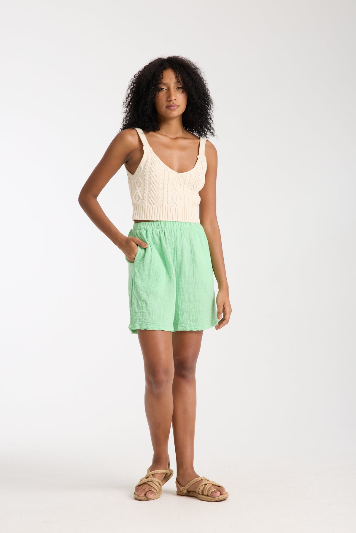 Çift Katlı Müslin Şort