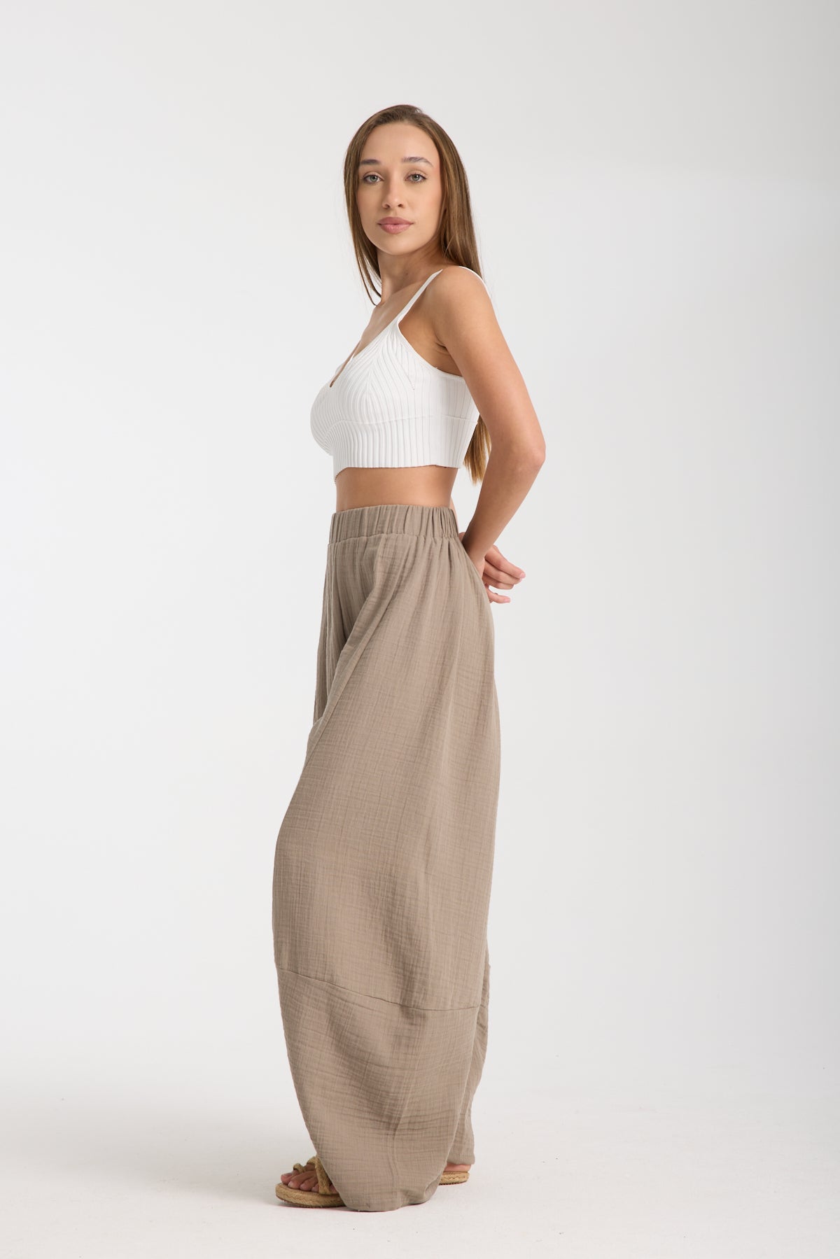 Çift Kat Müslin Özel Tasarım Pantolon