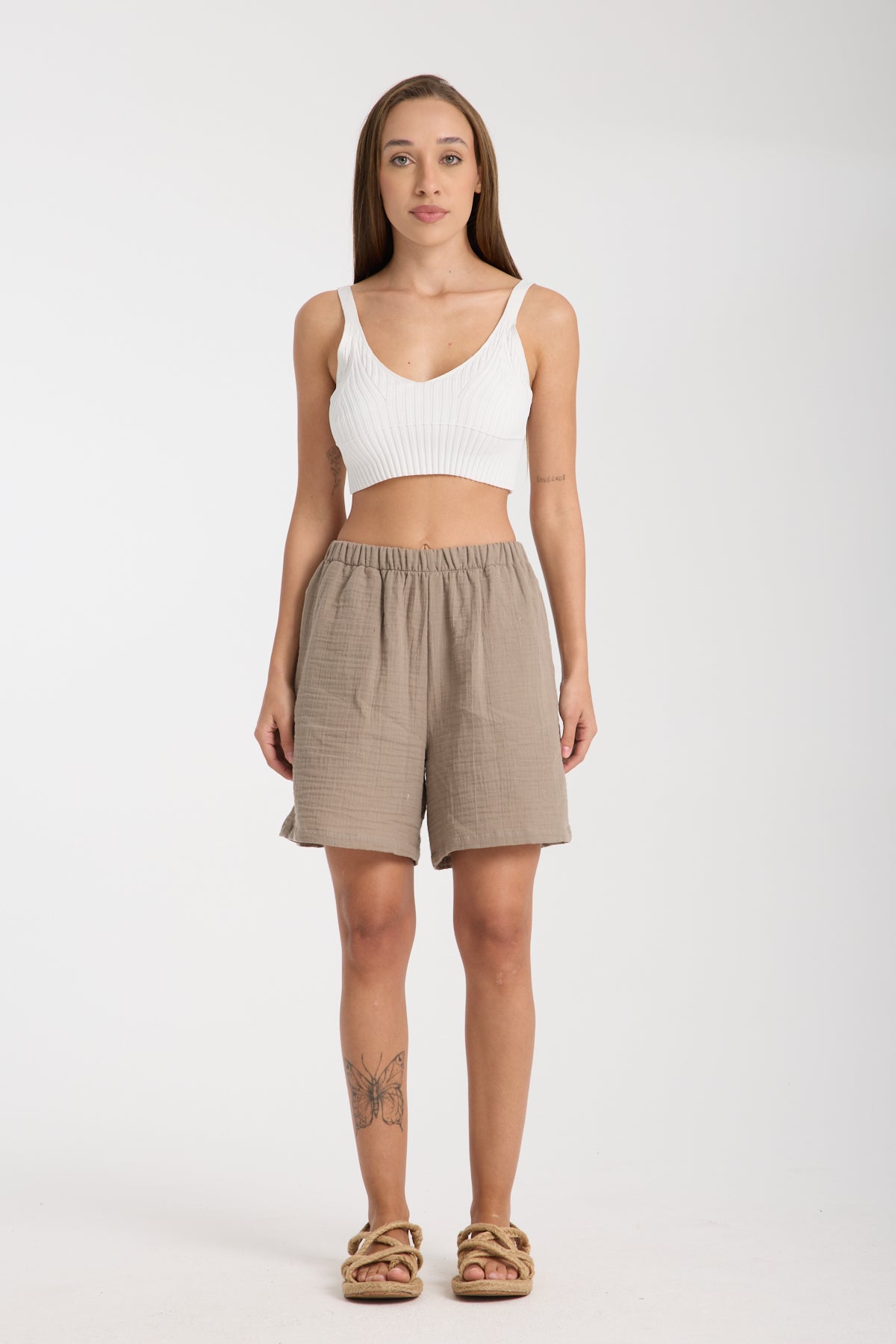 Çift Katlı Müslin Şort