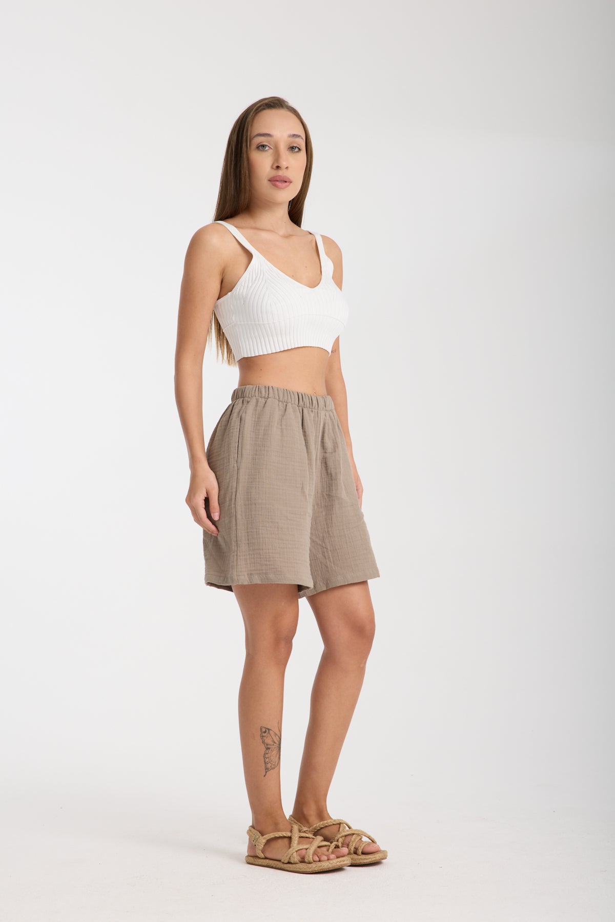 Çift Katlı Müslin Şort