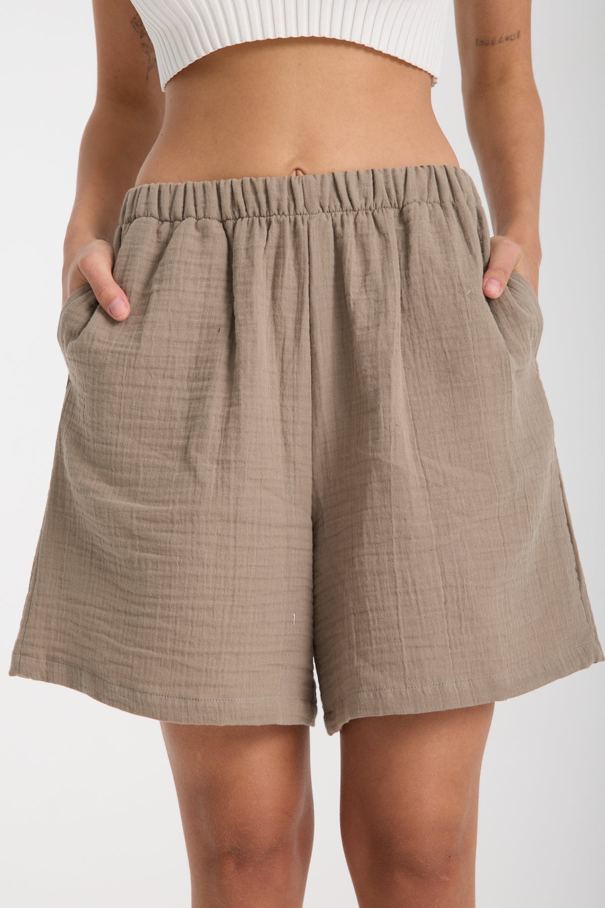 Çift Katlı Müslin Şort