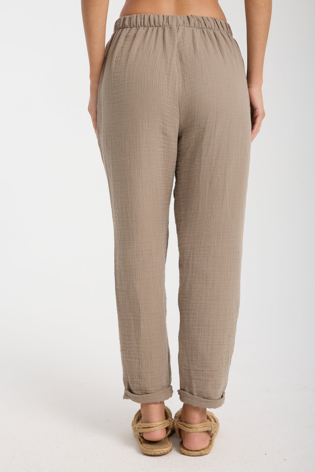 Çift Katlı Müslin Düz Pantolon