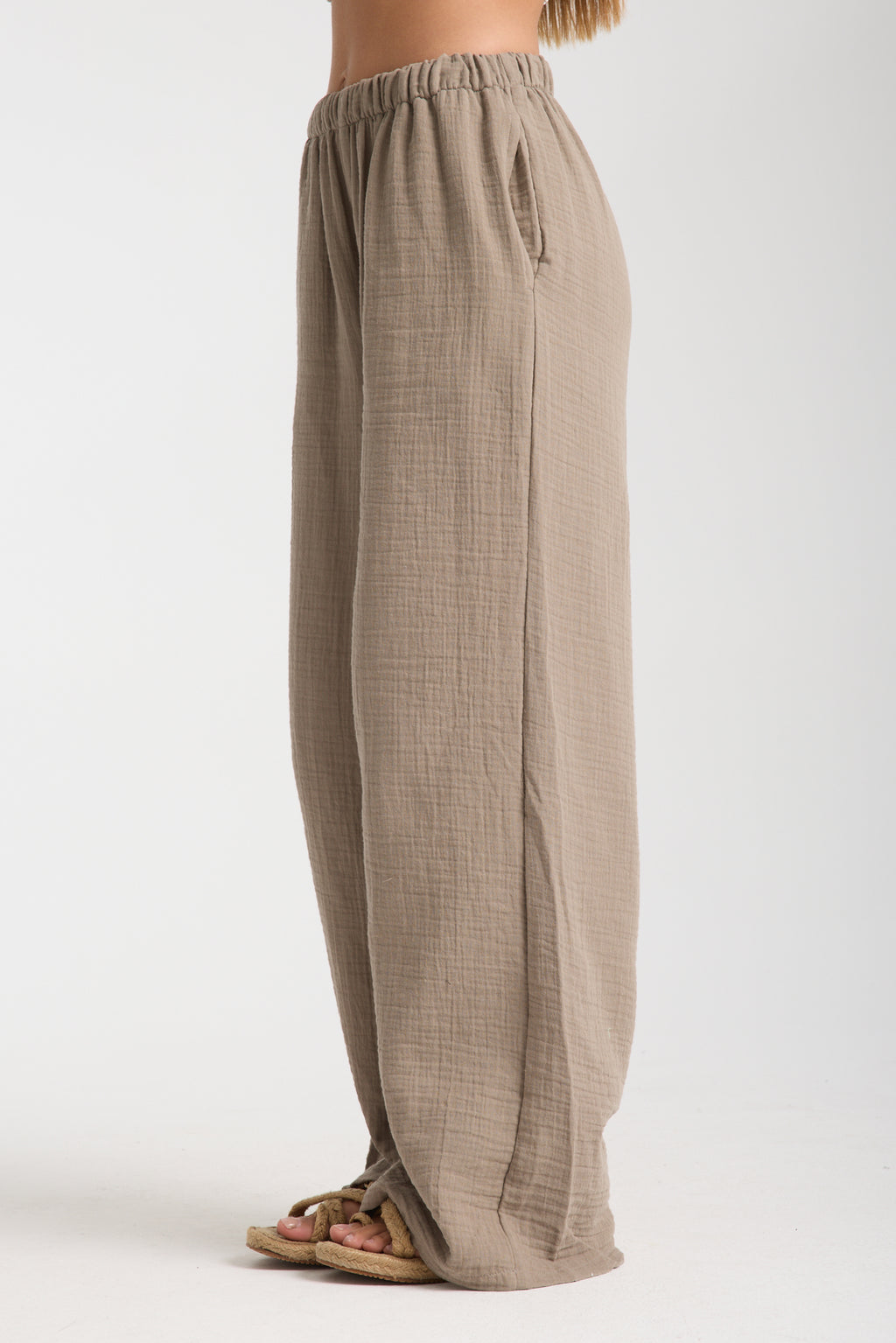 Çift Katlı Müslin Bol Paça Pantolon