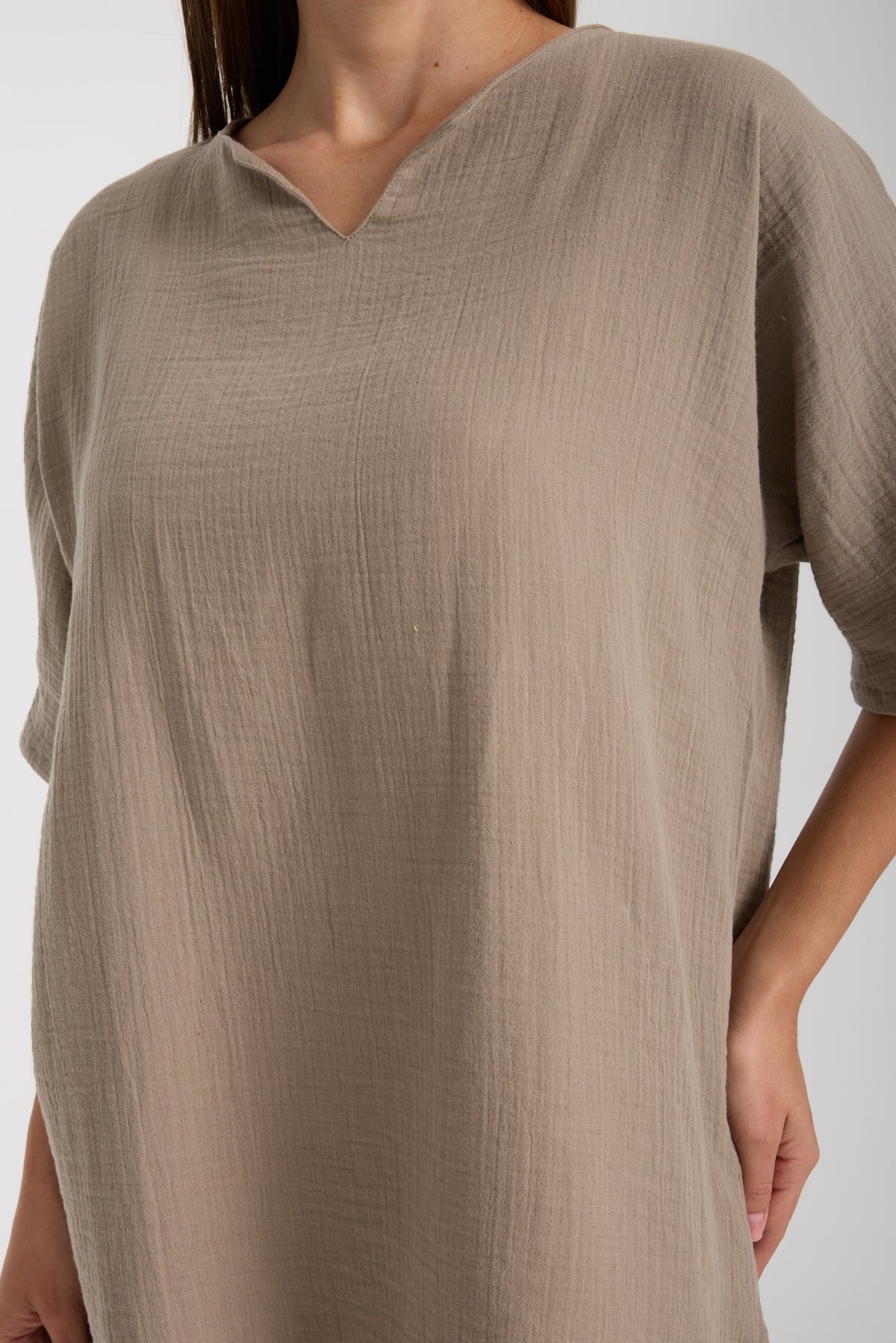 Çift Katlı Müslin Oversize Bluz Takım