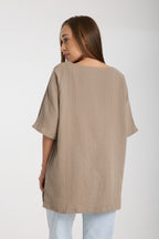 Oversize Bluz | %100 Pamuk Çift Kat Müslin