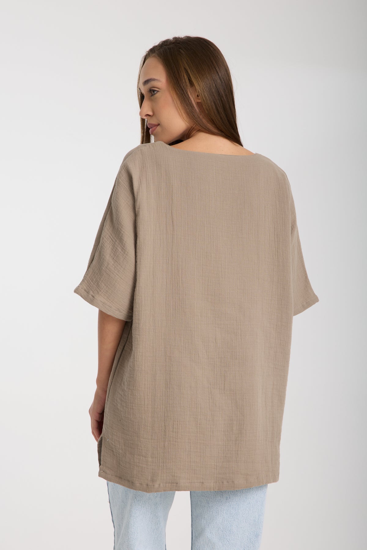 Çift Katlı Müslin Oversize Bluz