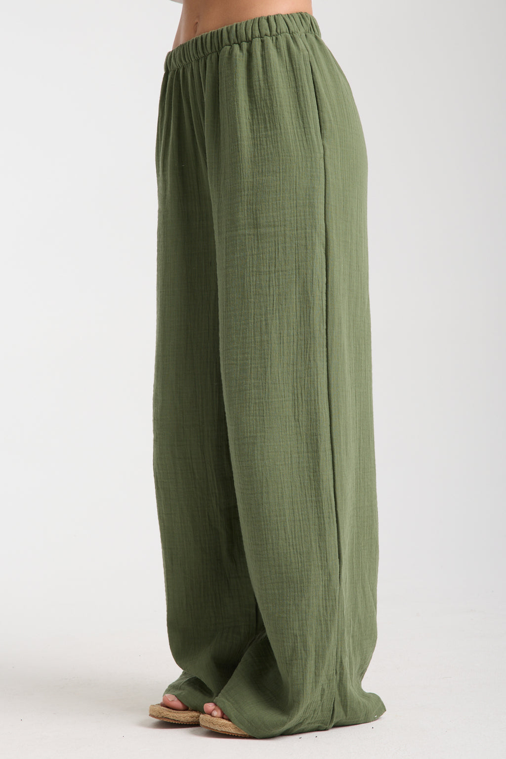 Çift Katlı Müslin Bol Paça Pantolon