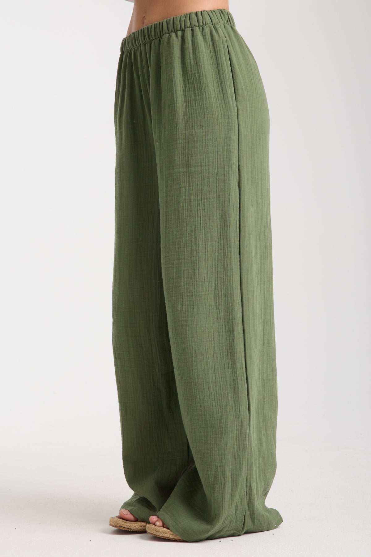 Çift Katlı Müslin Bol Paça Pantolon