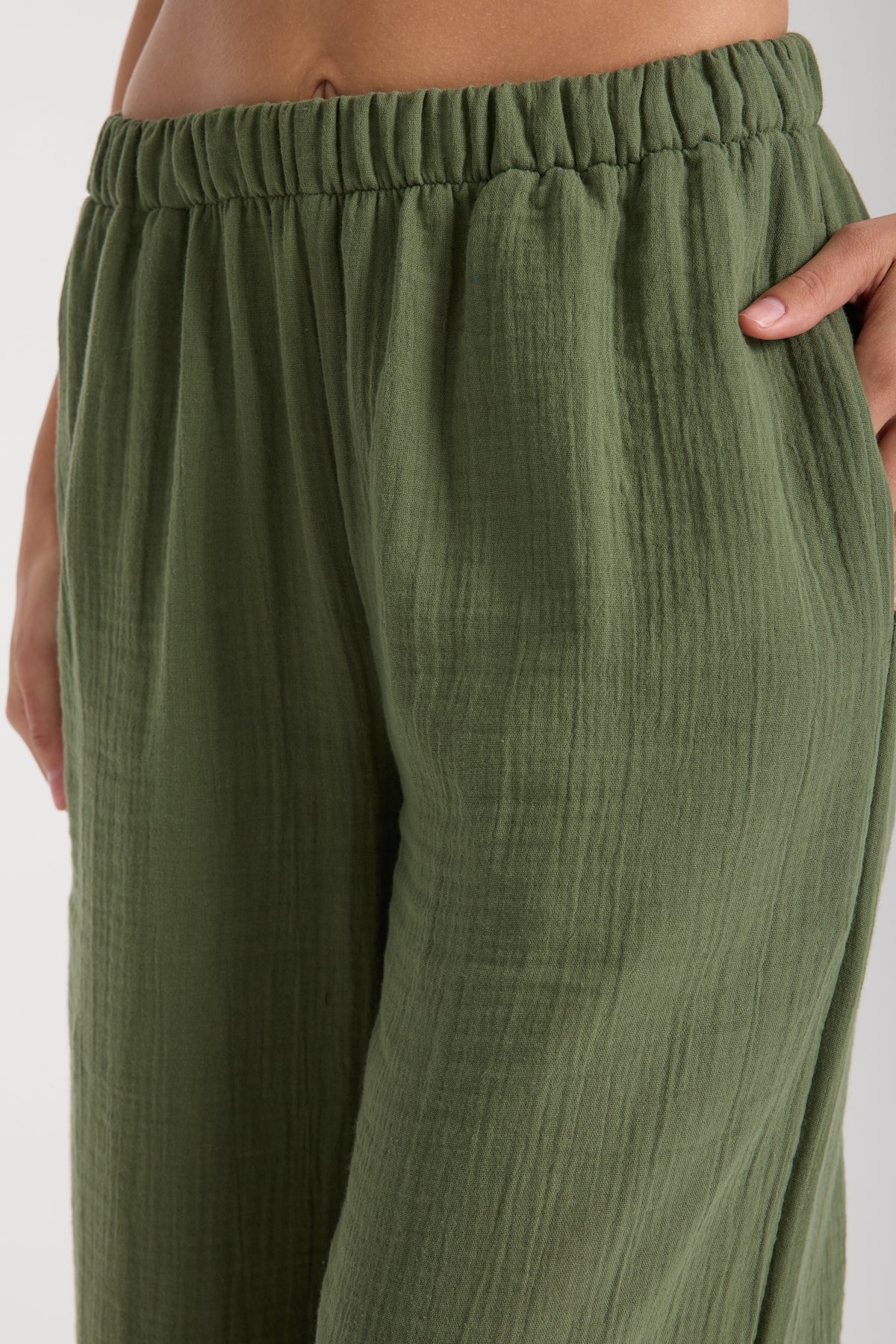 Çift Katlı Müslin Bol Paça Pantolon