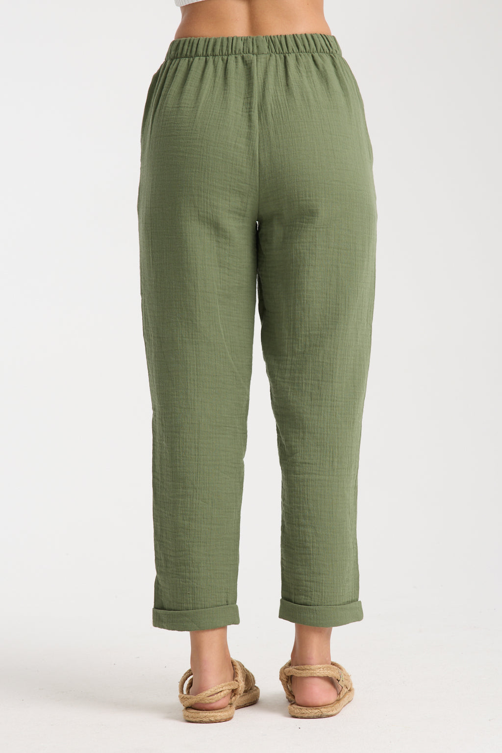 Çift Katlı Müslin Düz Pantolon