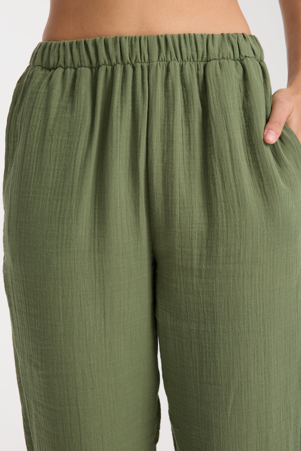 Çift Katlı Müslin Düz Pantolon