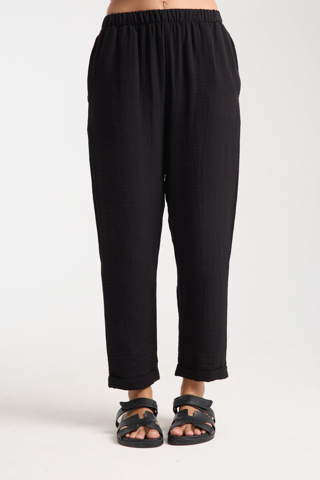 Çift Katlı Müslin Düz Pantolon